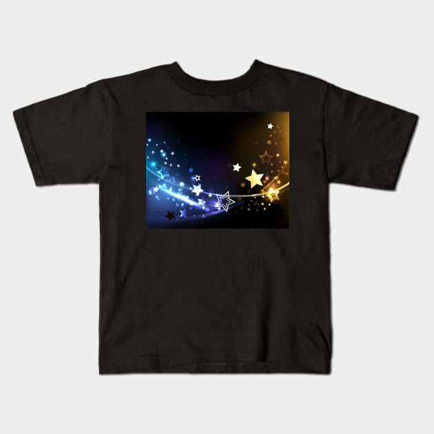 Abstract background with contrasting stars Kids T-Shirt by Blackmoon9